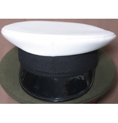 White Peaked Cap with Black Peak